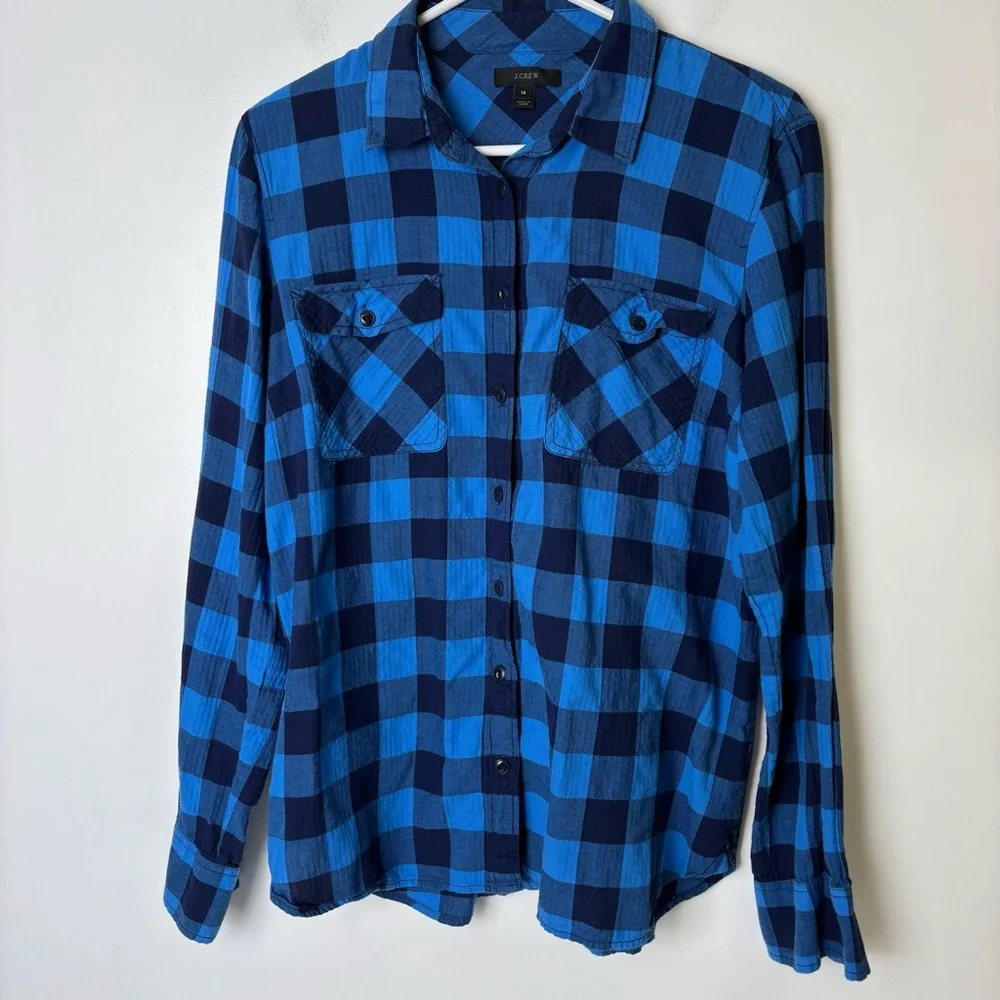 J. Crew Blue Checkered Shirt